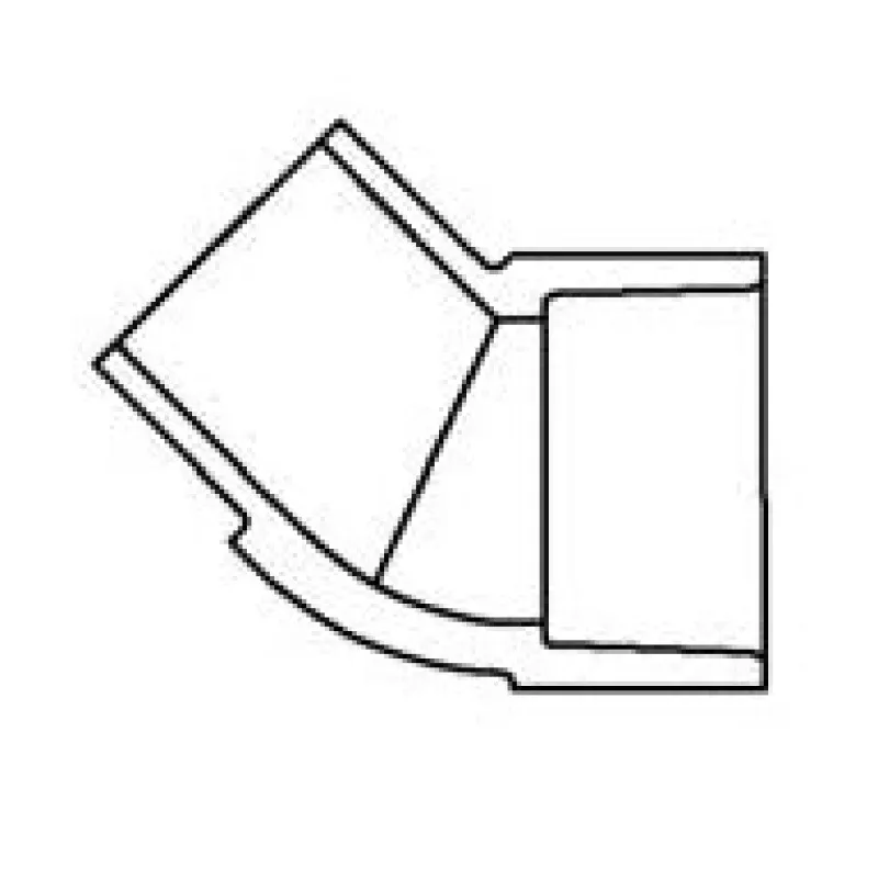 1-1/2" Clear PVC 45 Street Elbow 427-015L
