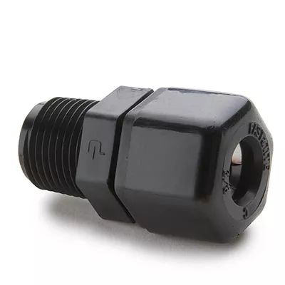 1/2" Tube OD Compression x 1/2" MPT, Black