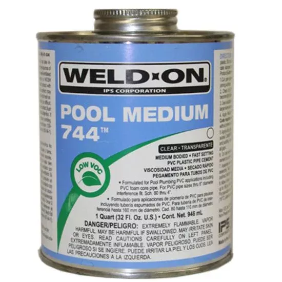 1 QT 744 POOL MEDIUM CLEAR CEMENT IPS #12123 MEDIUM BODY