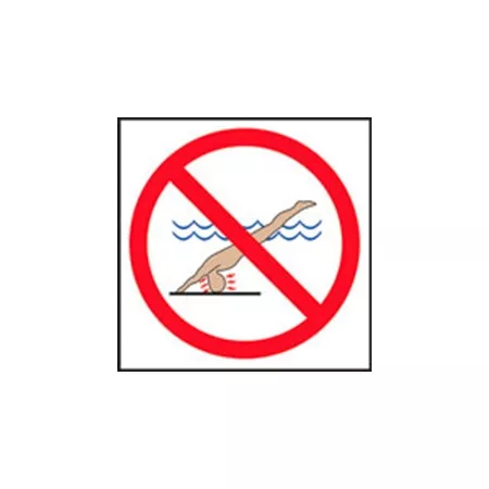 12" x 12" Skid Resistant Ceramic Tile - No Diving -4 Colors