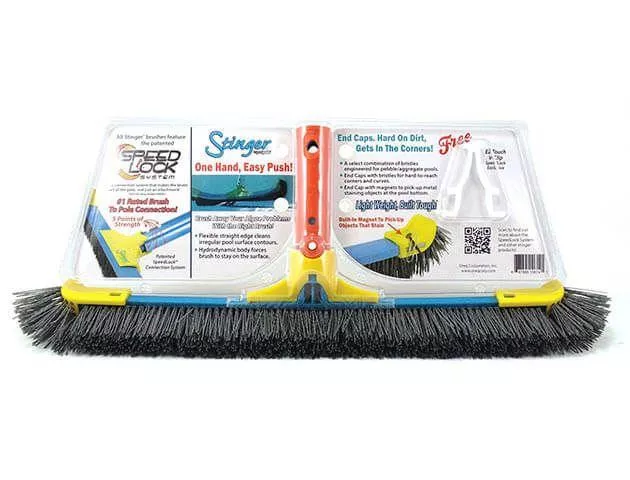 18" Stinger Pebble Pool Brush – Grit Bristle