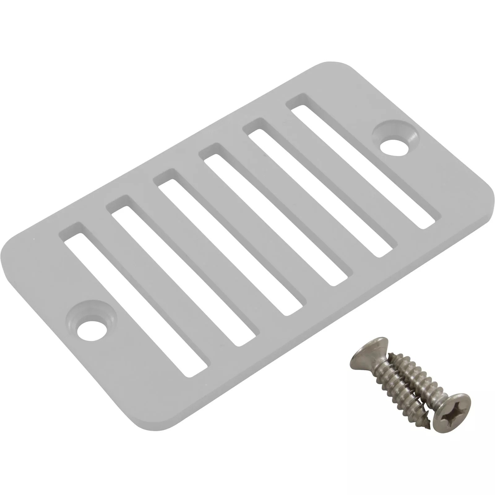 2" x 4" Rectangular White Compact Deck Drain Grate
