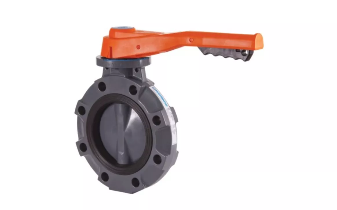 6" BYV SERIES BF VALVE, PVC/PVC/EPDM, LEVER