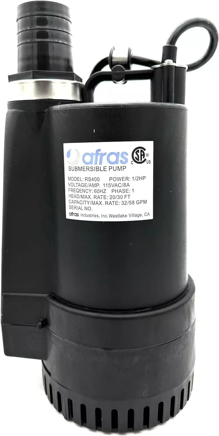 Afras | 10103 | RS400 Submersible High-Efficiency Pool and Sump Pump | .5 HP