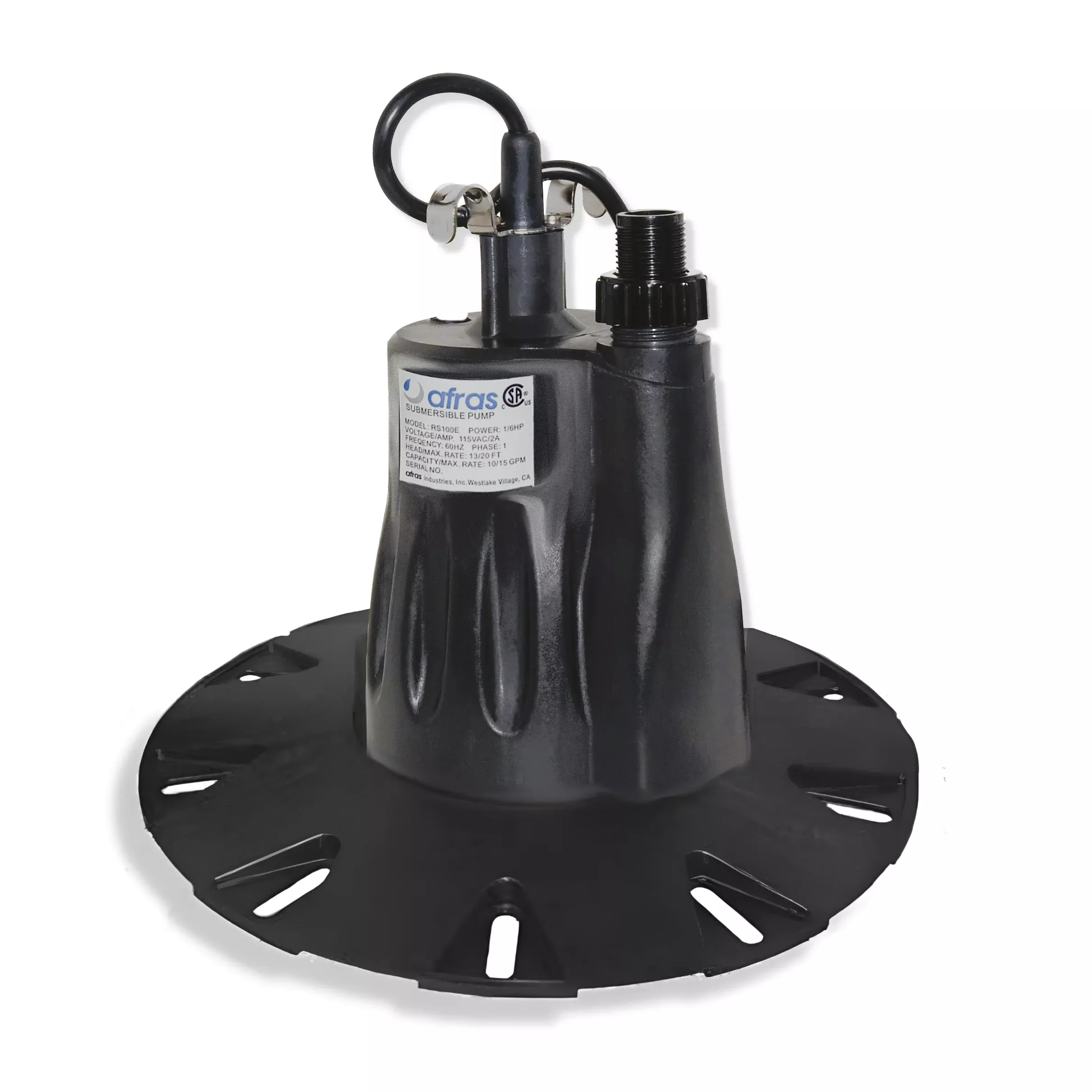 Afras | RS100 PRO | High Efficiency Submersible Pump with Float Switch and Stabilizer | 1/6 HP