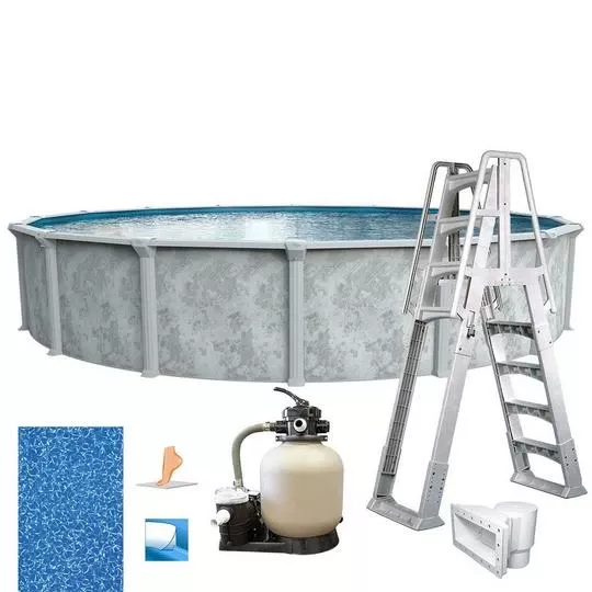 Ambassador 27′ X 52″ Round Above Ground Pool Package