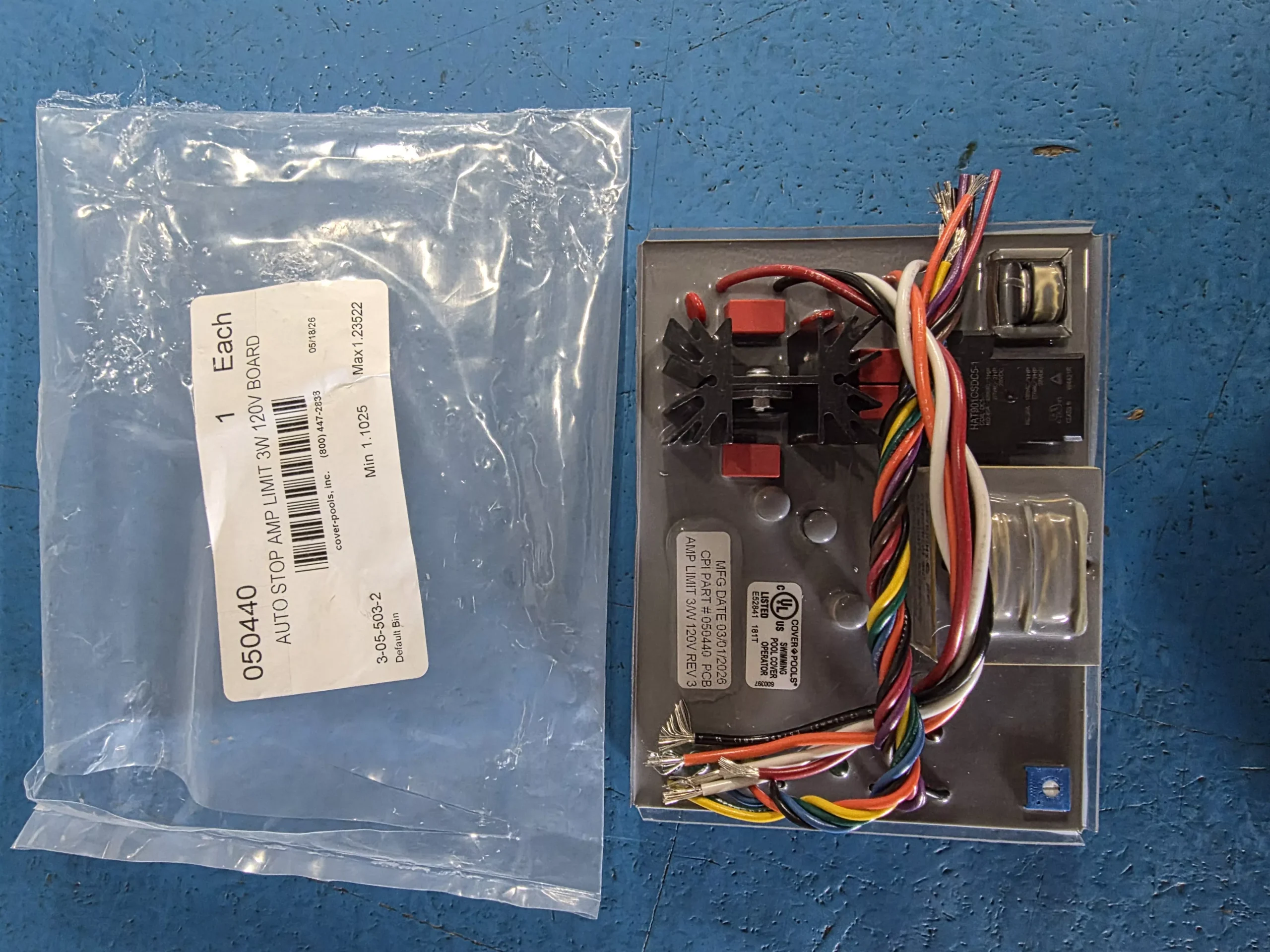 AUTO STOP AMP LIMIT 3W 120V BOARD (no Enclosure)
