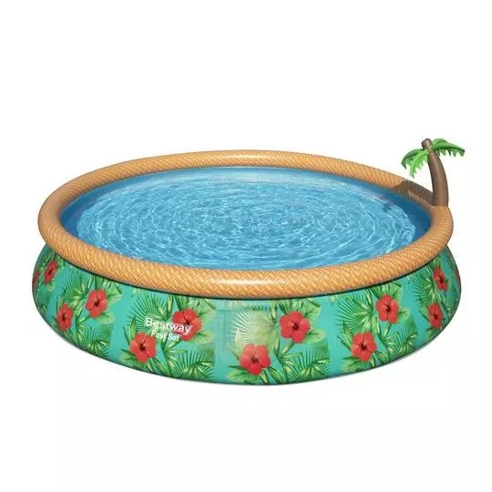 Bestway – Fast Set Paradise Palms 15′ Round Inflatable Pool Set