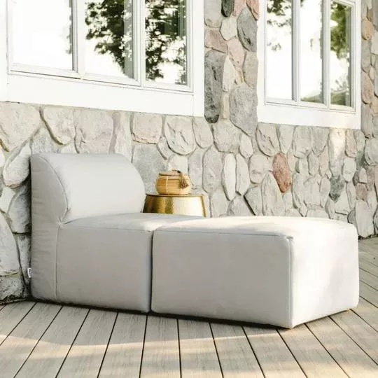 Big Joe – Patio 2-Piece Sectional Couch, Light Gray