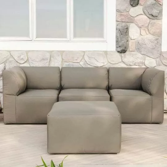 Big Joe – Patio 4-Piece Sectional Couch, Castor Gray