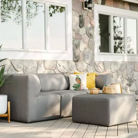 Big Joe – Patio 4-Piece Sectional Couch, Granite
