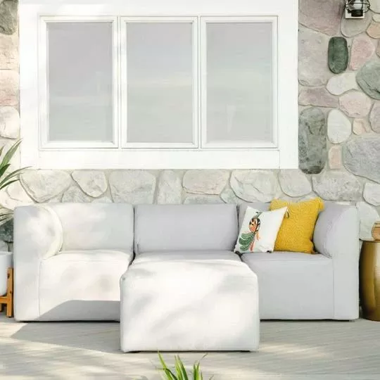 Big Joe – Patio 4-Piece Sectional Couch, Light Gray