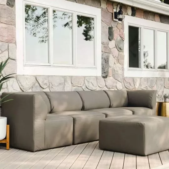 Big Joe – Patio 5-Piece Sectional Couch, Castor Gray