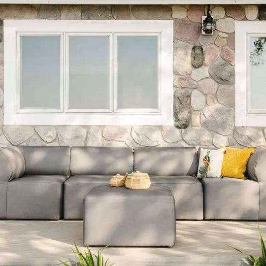 Big Joe – Patio 5-Piece Sectional Couch, Granite
