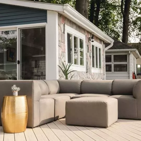 Big Joe – Patio 6-Piece Sectional Couch, Castor Gray