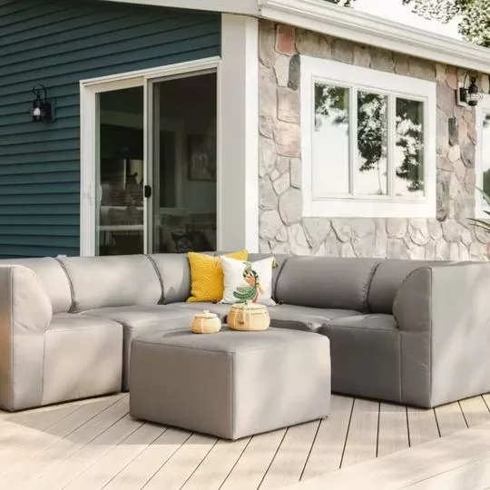 Big Joe – Patio 6-Piece Sectional Couch, Granite