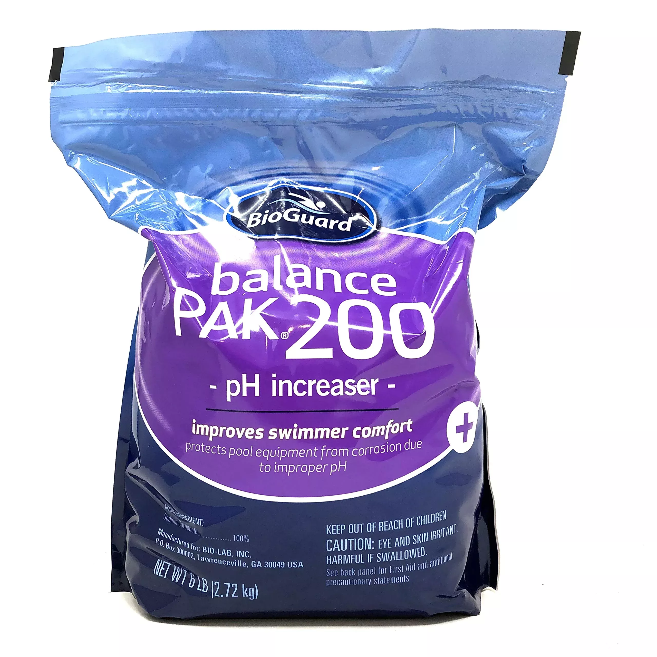 BioGuard Balance Pak 200, 6 lb, pH Increaser for Pool Maintenance, Protects Pool Equipment from Corrossion, Improves Swimmer Comfort