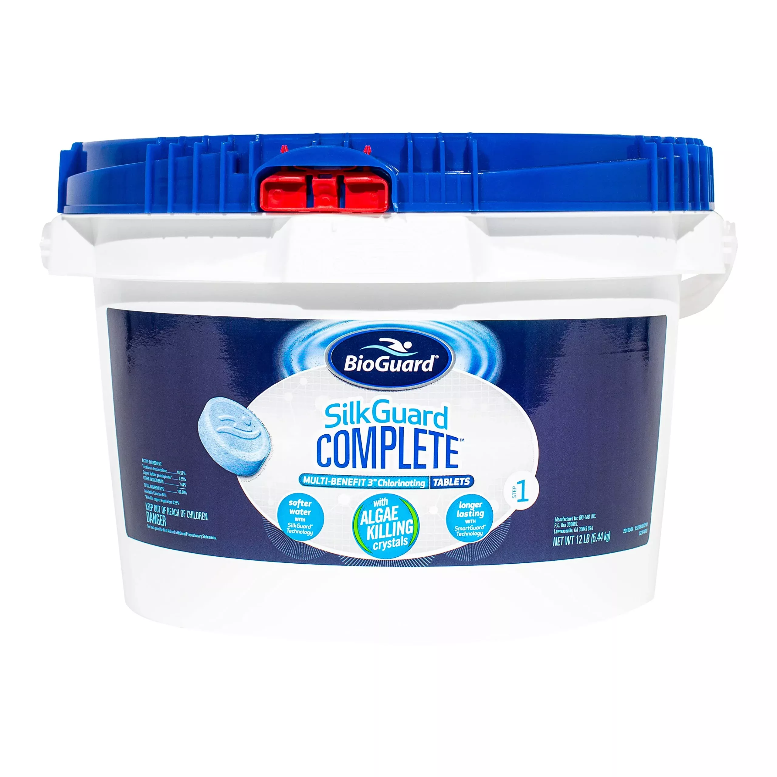 BioGuard SilkGuard Complete 3” Chlorinating Tablets, 12 lb, Chlorine Tablets for Sanitizing Swimming Pools