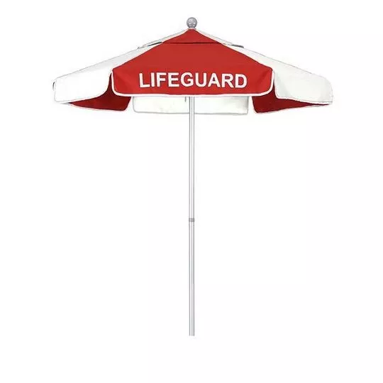 California Umbrella – 6′ Lifeguard Logo Umbrella, Red