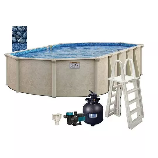 Cascade 18’x34′ X 52″ Oval Above Ground Pool Package