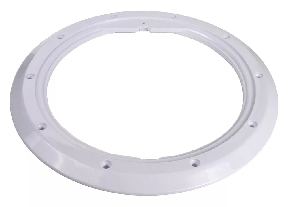 CMP | 25549-200-000 | White Vinyl Pool Front Faceplate Light Frame | Replacement Pool Light Faceplate