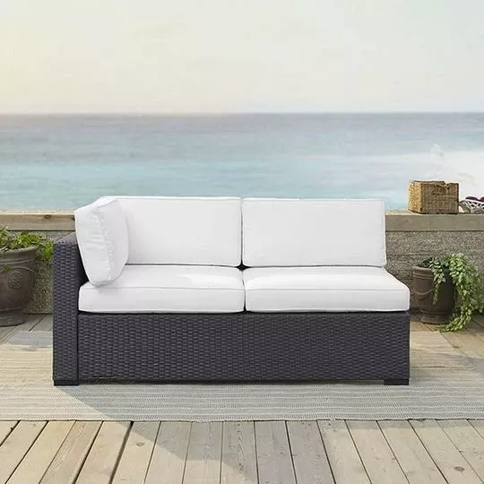 Crosley – Biscayne Loveseat With White Cushions