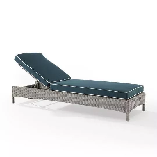 Crosley – Bradenton Outdoor Wicker Chaise Lounge, Navy