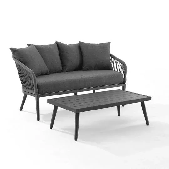 Crosley – Dover 2-Piece Loveseat & Coffee Table