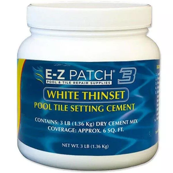 E-Z Patch 3 Thinset Pool Tile Setting Cement – White – 3lbs