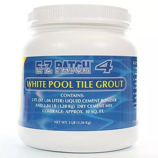 E-Z PRODUCTS – E-Z Patch 4 White Pool Tile Grout Repair – 3 Lb Kit