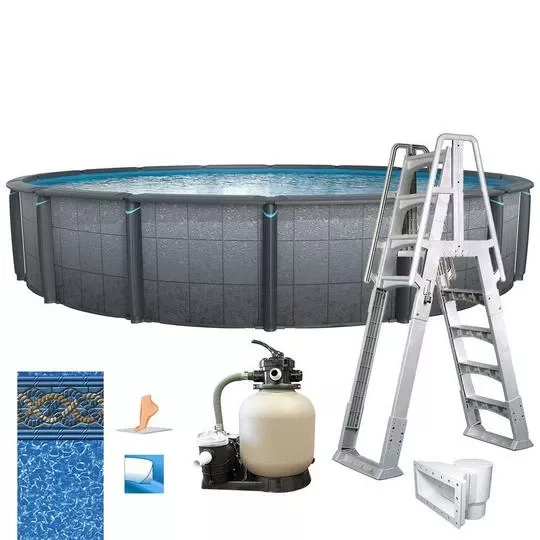 Edge 18′ X 52″ Round Above Ground Pool Package