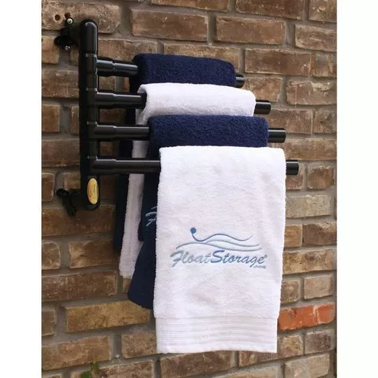 Float Storage – Hanging Towel Rack, Black – 4 Towels