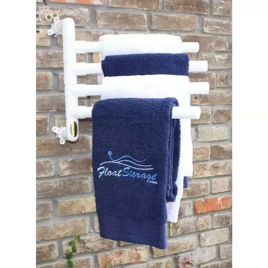 Float Storage – Hanging Towel Rack, White – 4 Towels