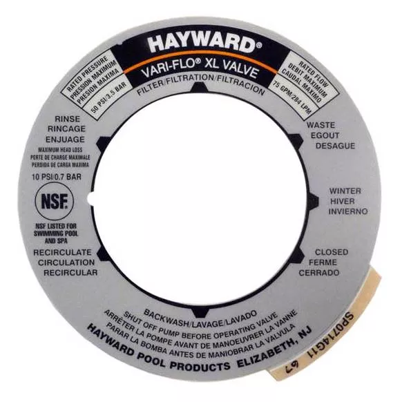 Hayward SPX0714G Valve Label Replacement for SP0714T Valve
