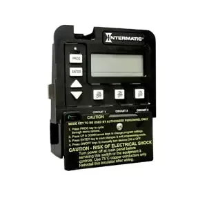 Intermatic | P1353ME | 24-Hour Three-Circuit Programmable Pool Control Mechanism – 25A, 2 HP, Dual Voltage (120/240V) with Pool Heater Protection