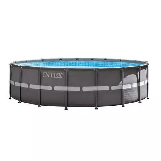 Intex – Ultra Frame 18′ X 52″ Round Metal Frame Above Ground Pool Package
