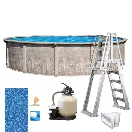 Marina 15′ X 52″ Round Above Ground Pool Package