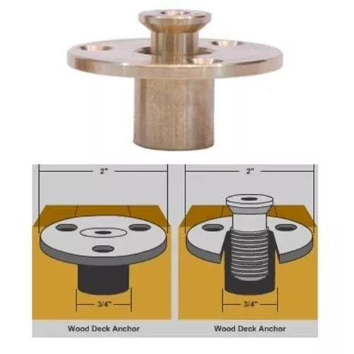 Meyco Brass Wood Deck Anchor With Screw
