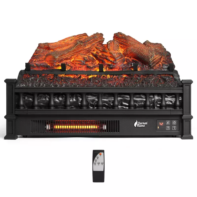 (Open) Eternal Flame EF23-LG Electric Fireplace Logs Black