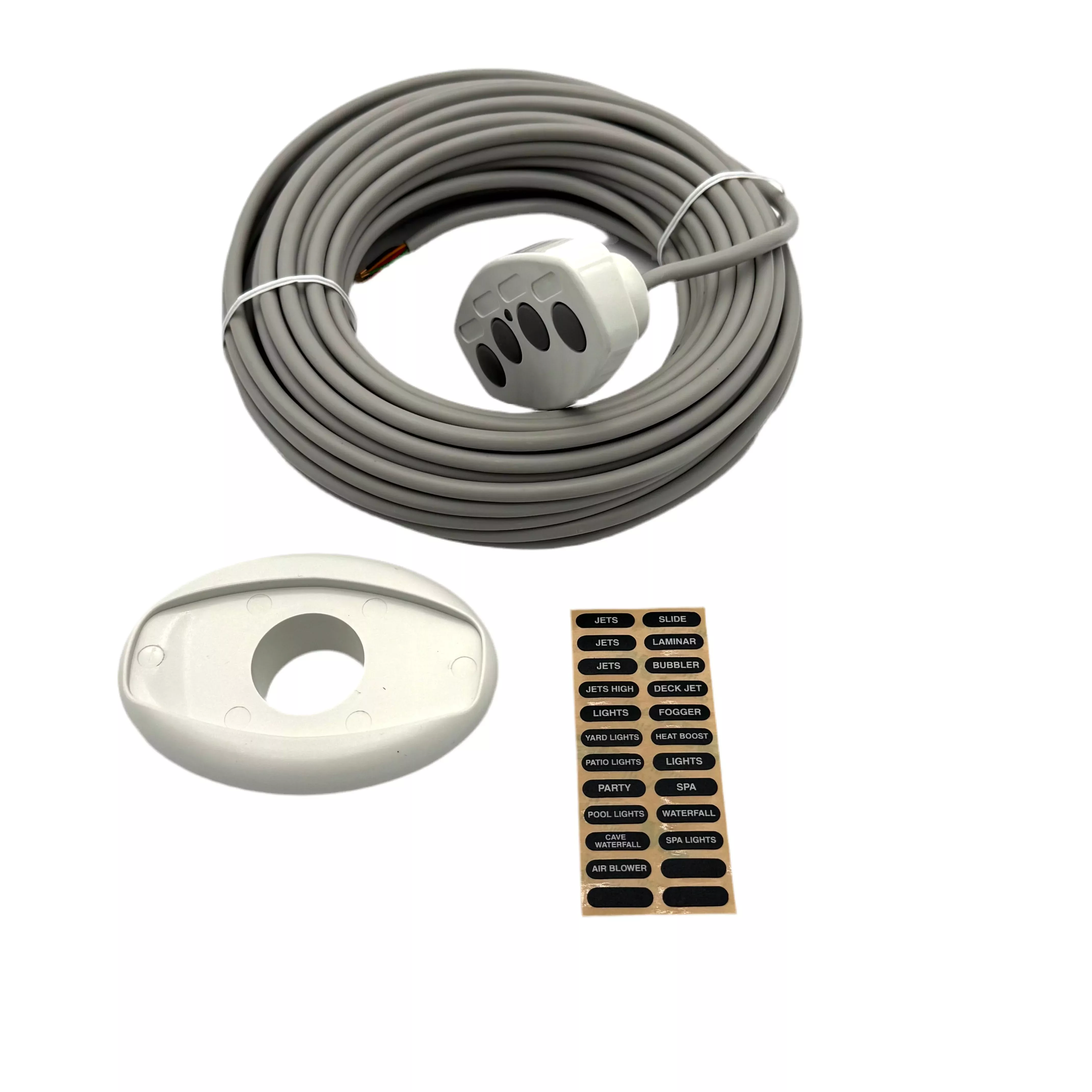 Pentair | 521883 | iS4 4-Button Spa-Side Remote Control, White, 50 ft Cord
