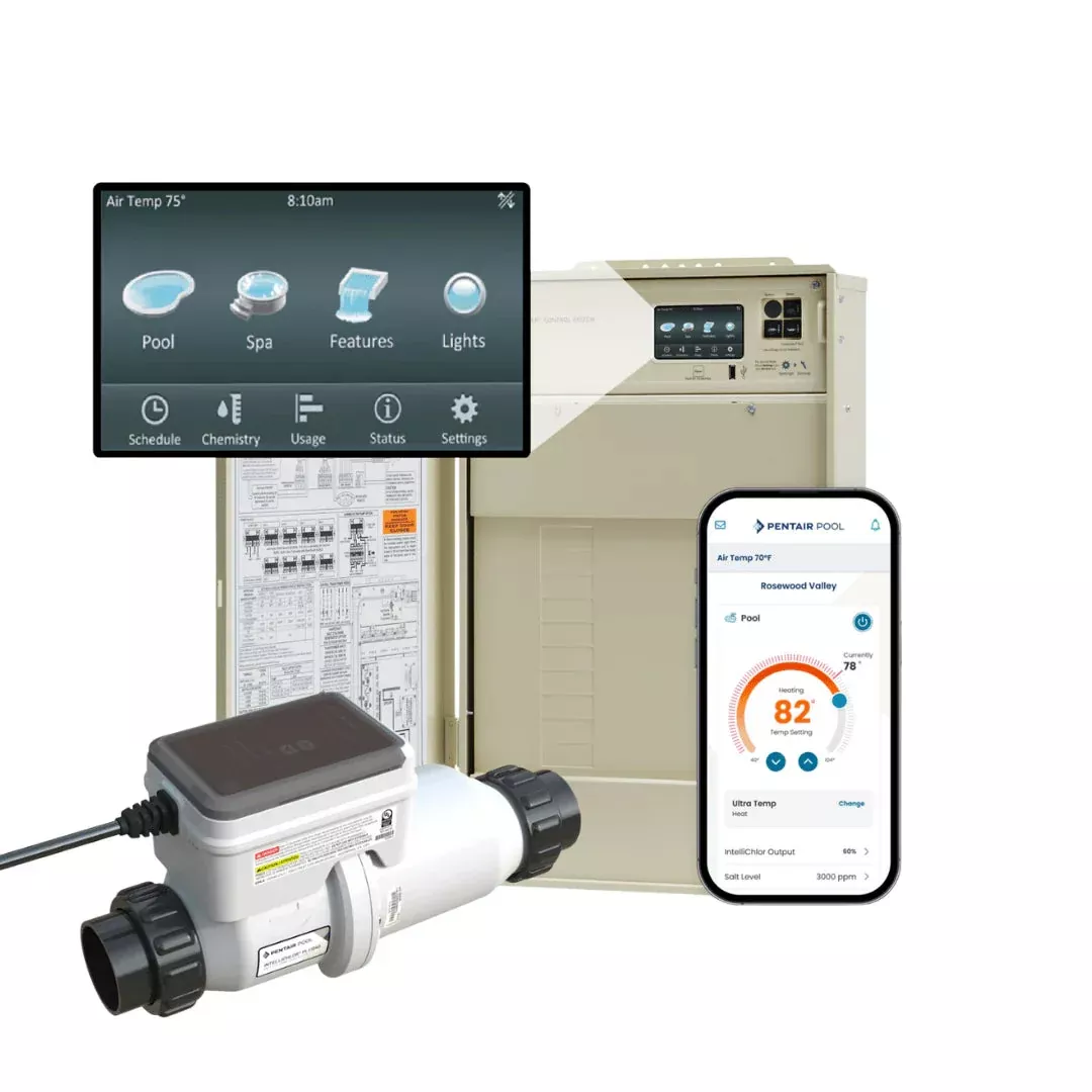 Pentair IntelliCenter 5 Function Pool Only, Salt System Built In. Plus40 Salt Cell.