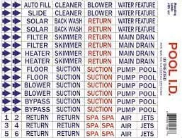 Plumbing Label Stickers – Pool & Spa System ID Tags