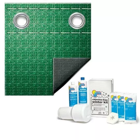 Polar Plus 12-Year 20′ X 40′ Rectangle Winter Pool Cover With Pool Closing Kit Up To 35,000 Gallons Bundle