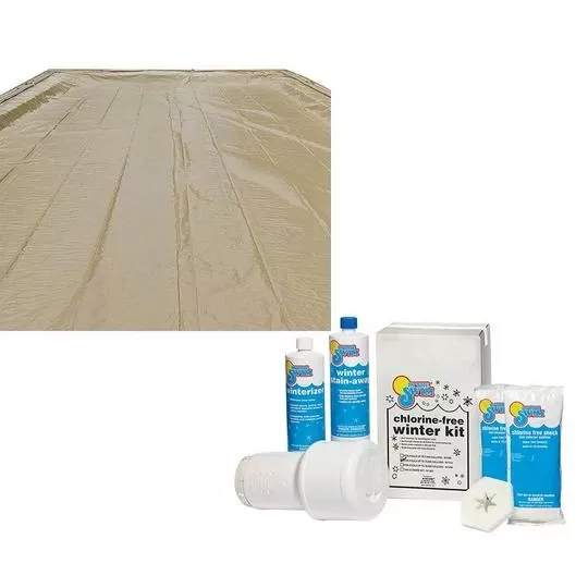 Polar Protector 20-Year 16′ X 32′ Rectangle Winter Pool Cover With Pool Closing Kit Up To 15,000 Gallons Bundle