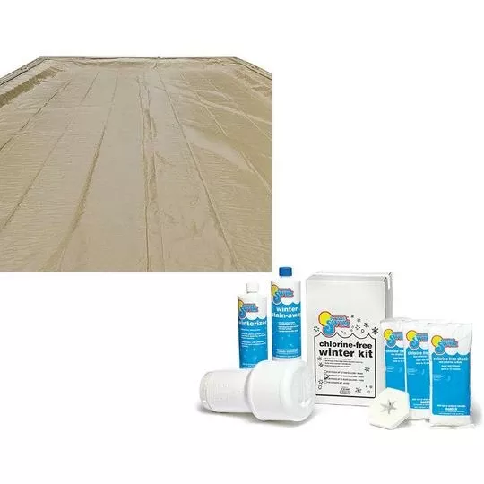 Polar Protector 20-Year 18′ X 36′ Rectangle Winter Pool Cover With Pool Closing Kit Up To 35,000 Gallons Bundle