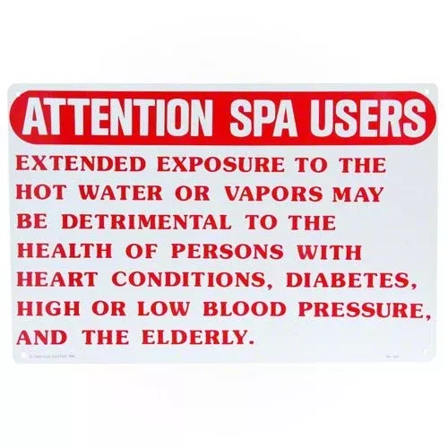 Poolmaster Attention Spa Users Sign 40365