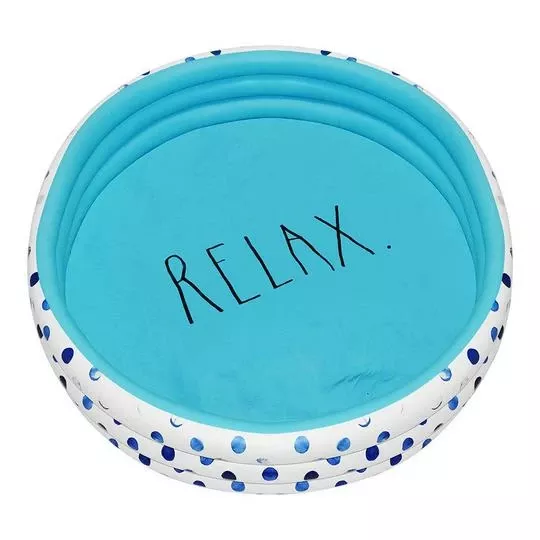Rae Dunn – Indigo Polka Dot Inflatable Mini Pool – Relax