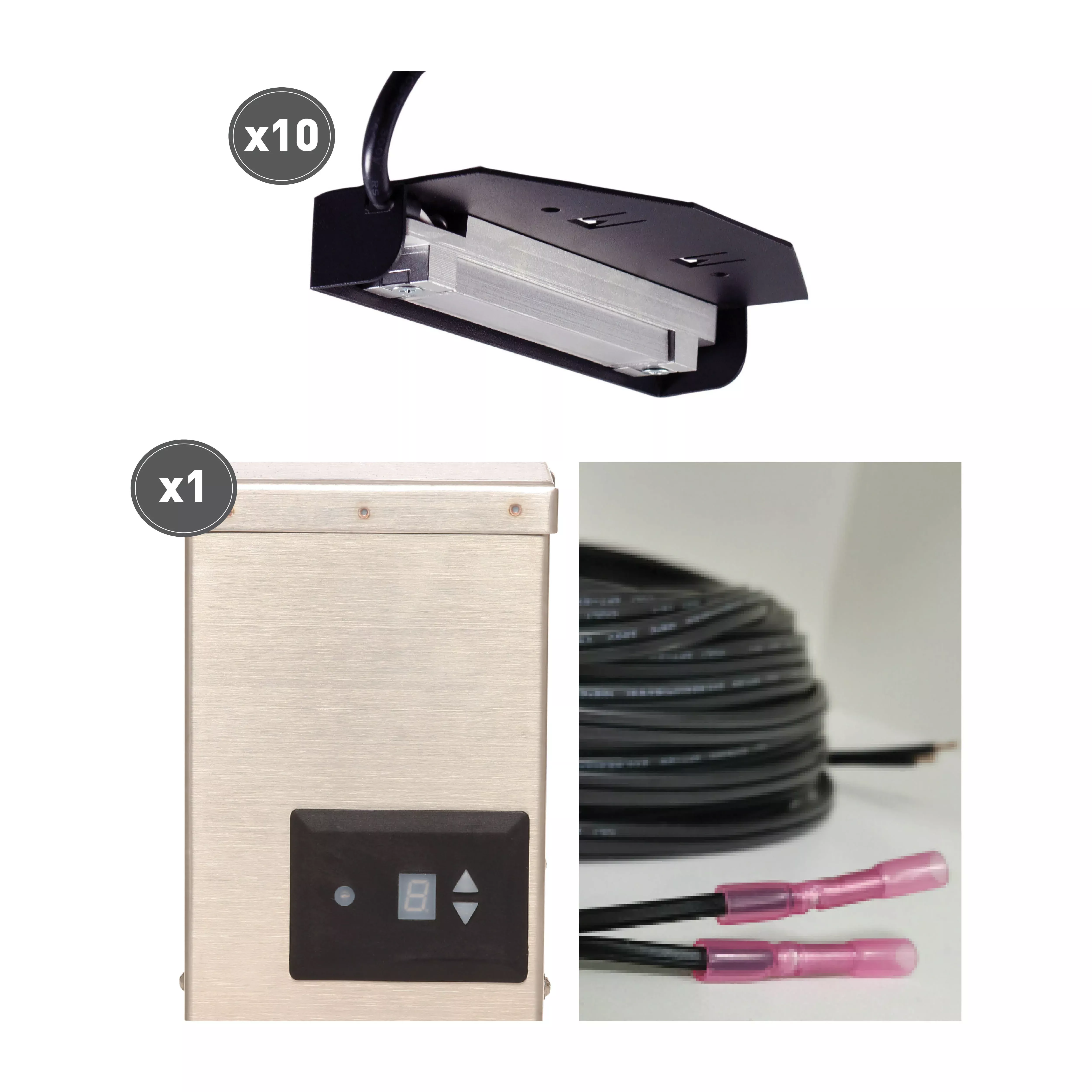 Sollos | 99985 | 12V - Ledge Light Kit – Textured Bronze with Transformer, Cable & Splicing Tool (7-10 Day Lead Time)