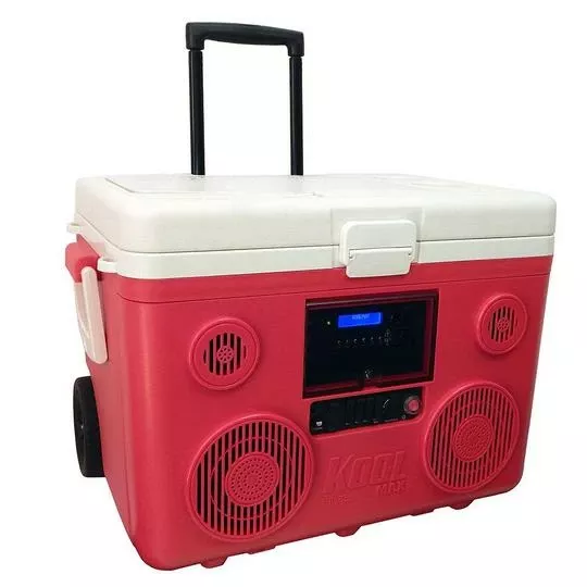 Sondpex – KoolMax 40 Quart Wheeled Cooler Bluetooth Audio And Charging Station – Red