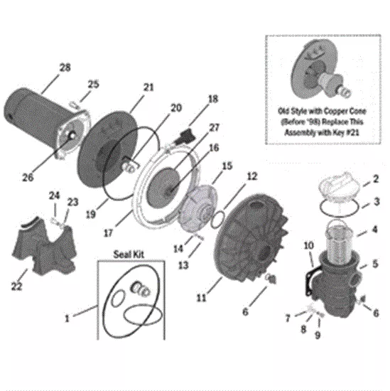 Sta-Rite 3/4hp Full Rate Dura-Glas Max-E-Glas Overhaul Kit
